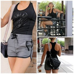 Lululemon Varsity Shorts 6 Gray/ Black/ Navy